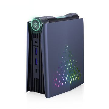 Chatreey AMR5 Mini PC Ryzen 5 5600U Colorful Lighting Gaming Desktop Computer Dual m.2 SSD Wifi6 BT 5.2 Pre-install Windows 11